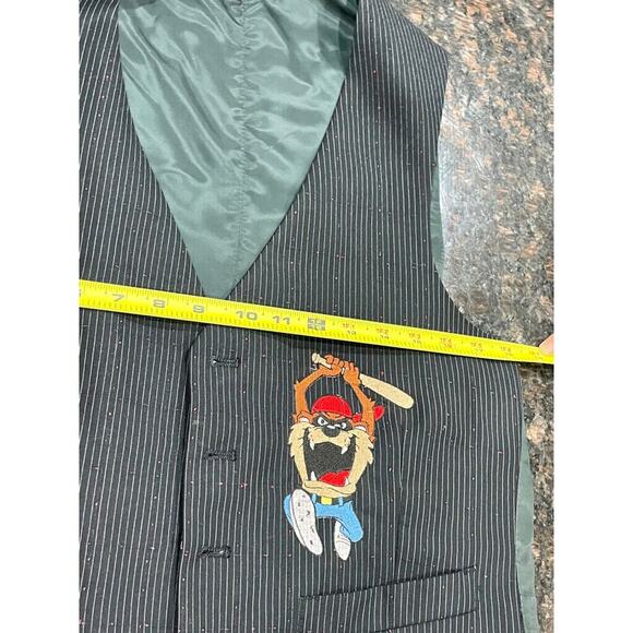 Y2K 90’s TOO CUTE LOONEY TUNES BLAZER VEST TASMANIAN DEVIL SZ S AESTHETIC ICONIC - Picture 4 of 16